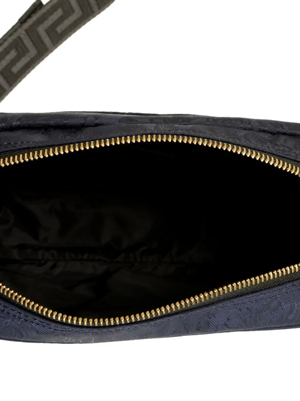 Versace Unisex Floral Print Navy Blue Gold Medusa Funny Belt Bag - Picture 5 of 7